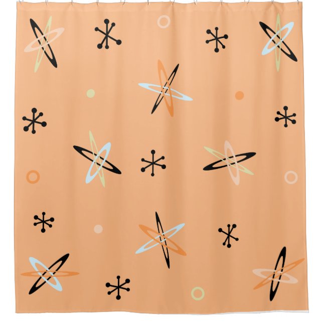 Rideaux De Douche L'ère atomique éclate orange (Devant)