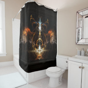Rideaux De Douche Les ailes de l'art fractal du feu par Xzendor7