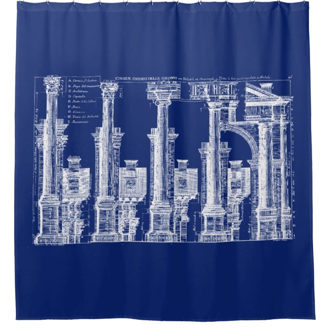 Rideaux De Douche Les cinq classes d'architecture, 1725 (Devant)