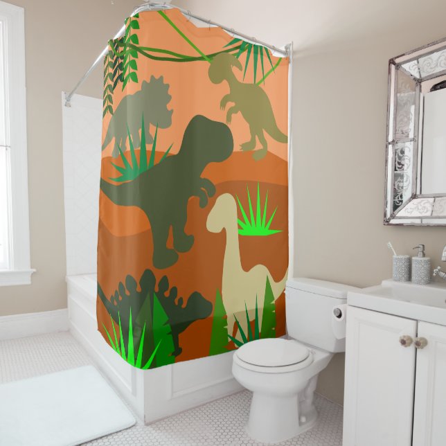 Rideaux De Douche Les dinosaures dans la nature (En situation)