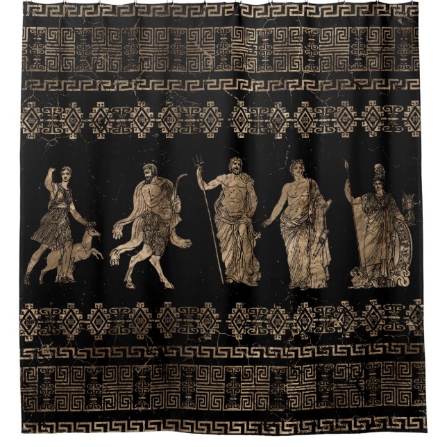 Rideaux De Douche Les divinités grecques et l'ornement de Meander (Devant)