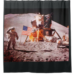 RIDEAUX DE DOUCHE LES HOMMES SUR LA LUNE !