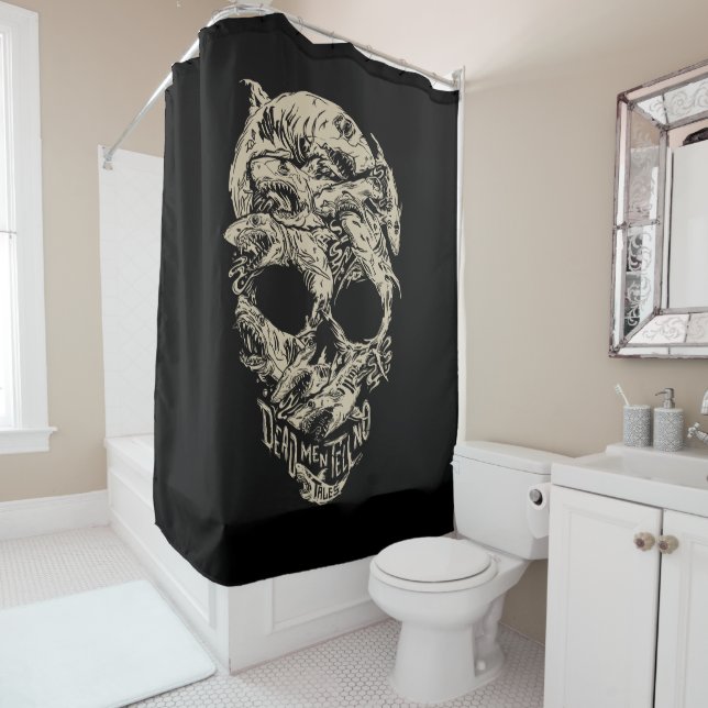 Rideaux De Douche Les morts disent non au crâne (En situation)