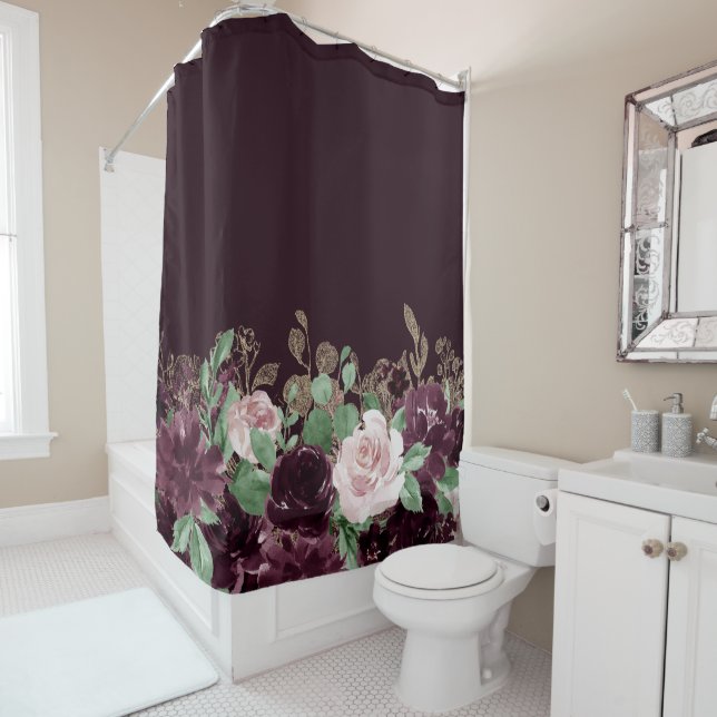 Rideaux De Douche Les passions de Moody | Shimmer, Rose de vin viole (En situation)