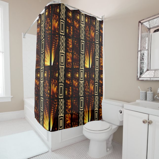 Rideaux De Douche "Les Threads dorés de la Tradition" (En situation)