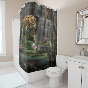RIDEAUX DE DOUCHE LES TIGRES DE LA PAIX SAUVAGE