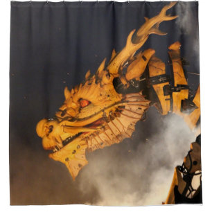 Rideaux De Douche Les yeux rouges de la tête de dragon