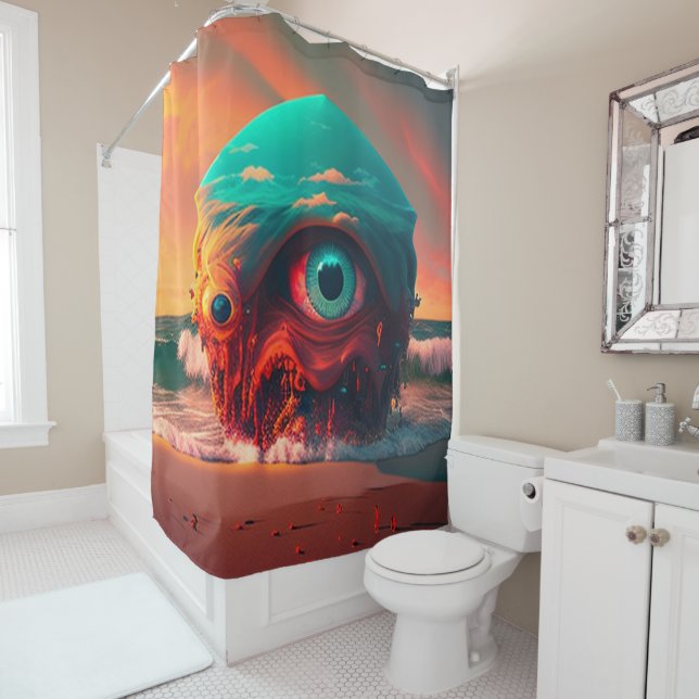 Rideaux De Douche Les yeux sanglants (En situation)