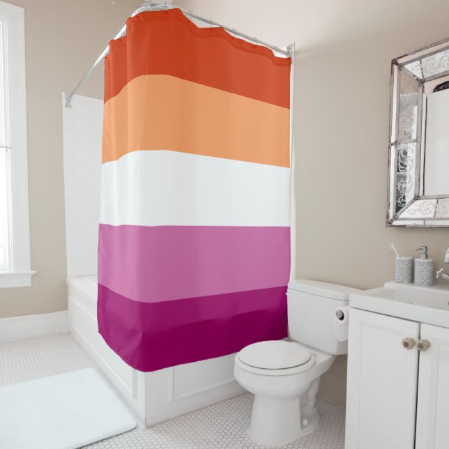 Rideaux De Douche Lesbian Pride Flag LGBTQ (En situation)