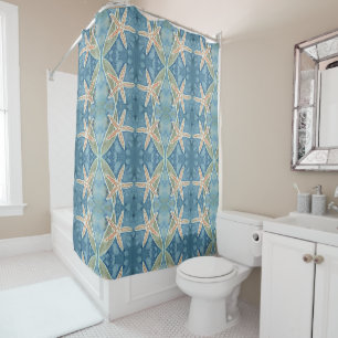 Rideaux De Douche L'étoile de mer et le varech de batik dans les