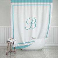 Lettre de monogramme de bordure de script bleu aqu