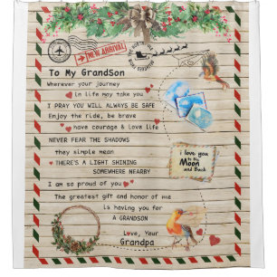 Rideaux De Douche Lettre Personnalisée À Mon Petit-Fils De Grand-P