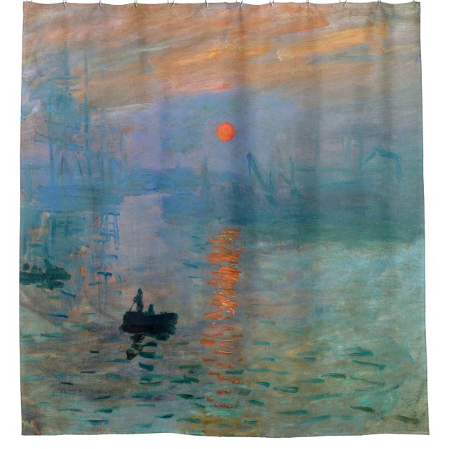 Rideaux De Douche Lever de soleil d'impression par Claude Monet (Devant)