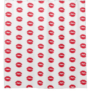 Rideaux De Douche Lèvres de baiser rouges