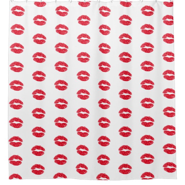 Rideaux De Douche Lèvres de baiser rouges (Devant)