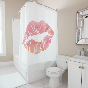 Rideaux De Douche Lèvres de rose de couleur d'eau