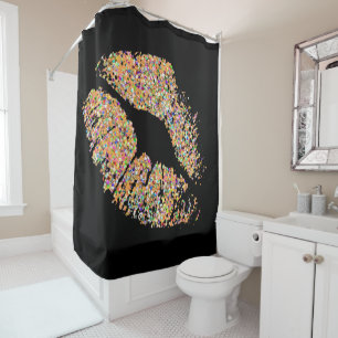 Rideaux De Douche Lèvres multicolores #2 de parties scintillantes d