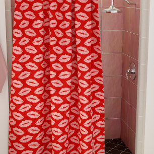 Rideaux De Douche Lèvres roses Lipstick Baiser Motif Douche rouge ri