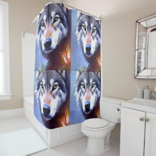 Rideaux De Douche L'Huile De Loup Peint L'Essence De La Beauté,
