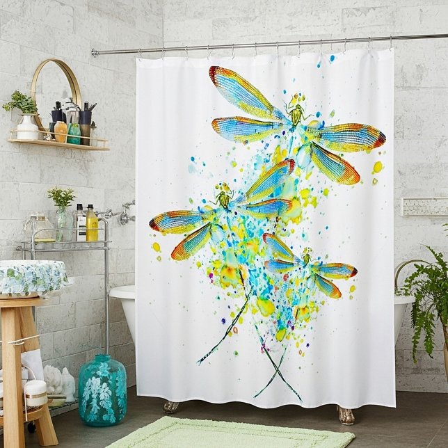Rideaux De Douche Libellule sarcelle éclaboussure  (Créateur téléchargé)