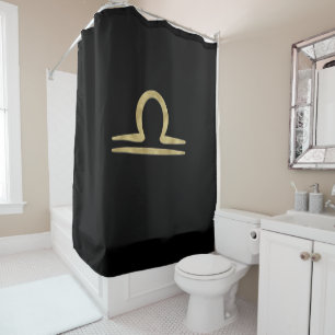 Rideaux De Douche LIBRA Gold Septembre Octobre Anniversaire Astrolog