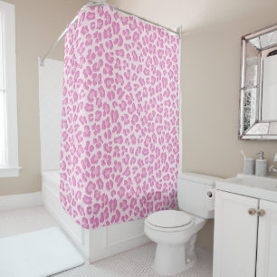 Rideaux De Douche Ligne Leopard Preppy rose