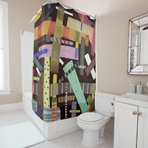 Rideaux De Douche Lignes verticales boho splash splatz élégant