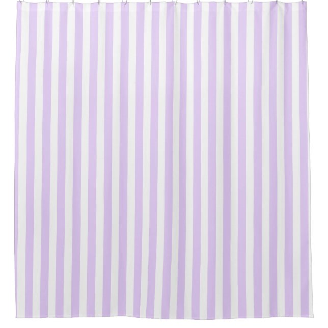 Rideaux De Douche Lilac violet et blanc bonbons rayures (Devant)