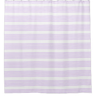 Rideaux De Douche Lilac violet et blanc cinq bandes motif