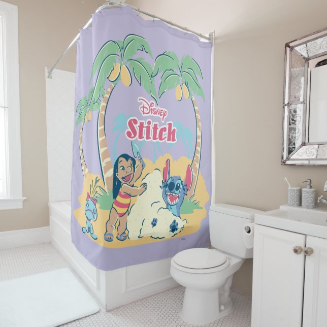 Rideaux De Douche Lilo et Stitch| Venez visiter les îles ! (En situation)