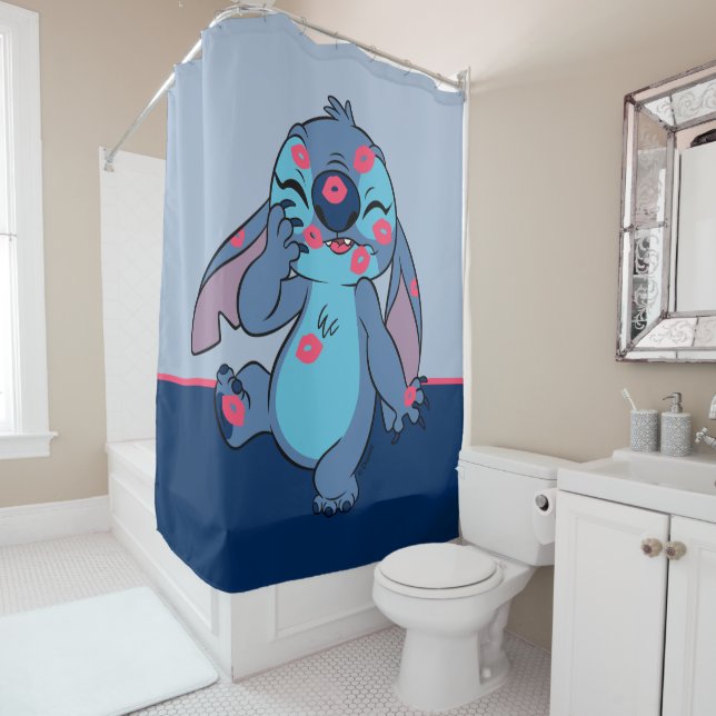 Rideaux De Douche Lilo & Stitch | Stitch Couvert dans les baisers (En situation)