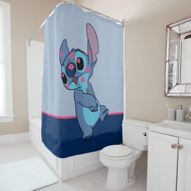 Rideaux De Douche Lilo & Stitch | Stitch Valentine Kisses (En situation)