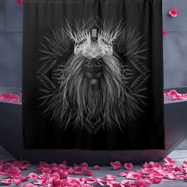 Rideaux De Douche Lion avec monogramme de couronne (Créateur téléchargé)