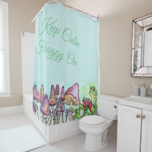 Rideaux De Douche Livre D'Histoire Frog Lecture, Garder Calme Froggy