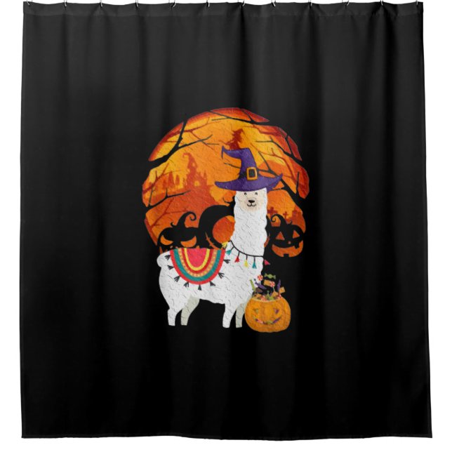 Rideaux De Douche Llama | Costume Halloween pour enfants Citrouille  (Devant)