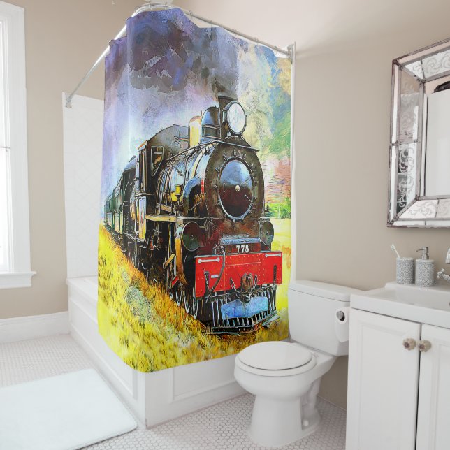 Rideaux De Douche Locomotive 778  (En situation)