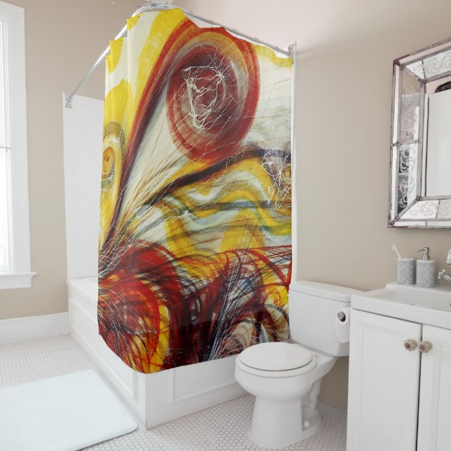 Rideaux De Douche L'oeil de Dieu par Georgiana Houghton (En situation)