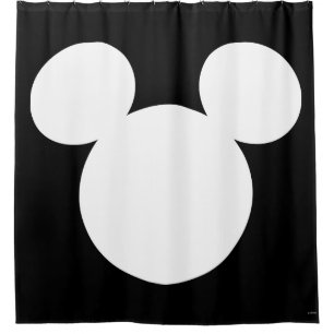 Rideaux De Douche Logo Disney   Icône Mickey blanc