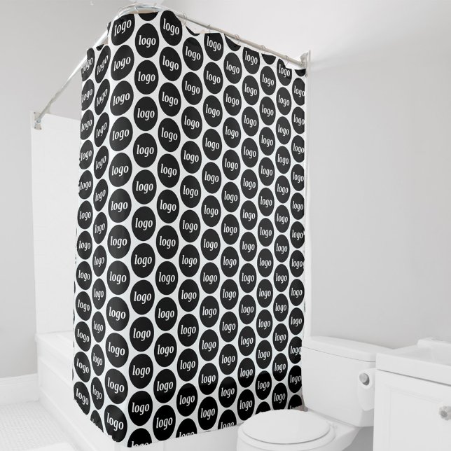 Rideaux De Douche Logo simple Motif d'entreprise (Simple logo pattern business branding promotional shower curtain)