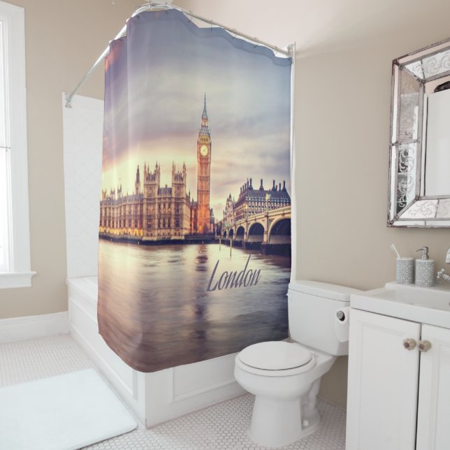 Rideaux De Douche Londres Big Ben (En situation)