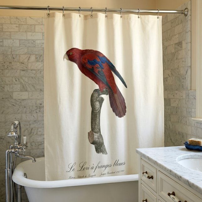 Rideaux De Douche Lori à queue brune, Trichoglossus borneus (Long-Tailed Red Lory, Trichoglossus borneus. Shower Curtain)