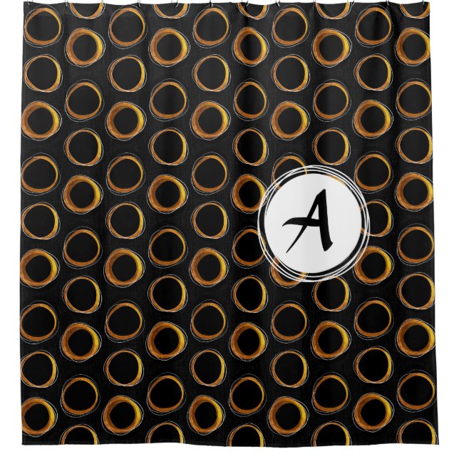 Rideaux De Douche Lot Éclipsez Mid-Century Modern Black et Gold (Devant)