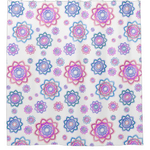 Rideaux De Douche Lotus Fleur Motif couleur rose pastel vert