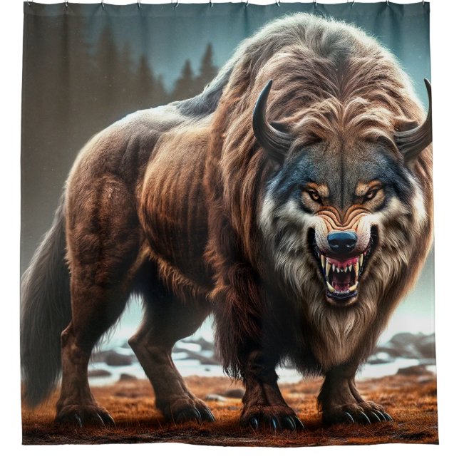 Rideaux De Douche Loup de bison (Devant)