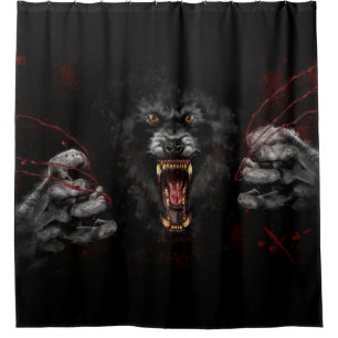 Rideaux De Douche Loup-garou arrachant votre coeur