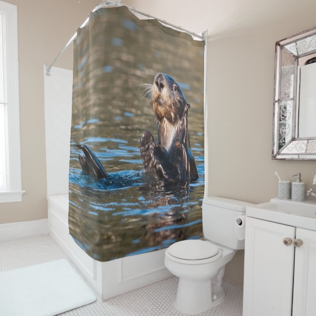 Rideaux De Douche Loutre de mer ensoleillée (En situation)