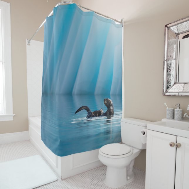 Rideaux De Douche Loutre de mer espiègle (En situation)
