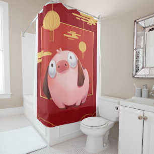Rideaux De Douche Louveur de cochon_cochon beagle