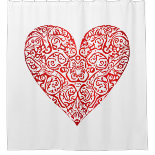 Rideaux De Douche Love Doodle Heart Art Abstrait, No 02