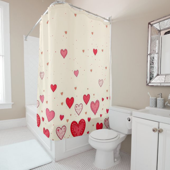 Rideaux de douche Love Hearts (En situation)